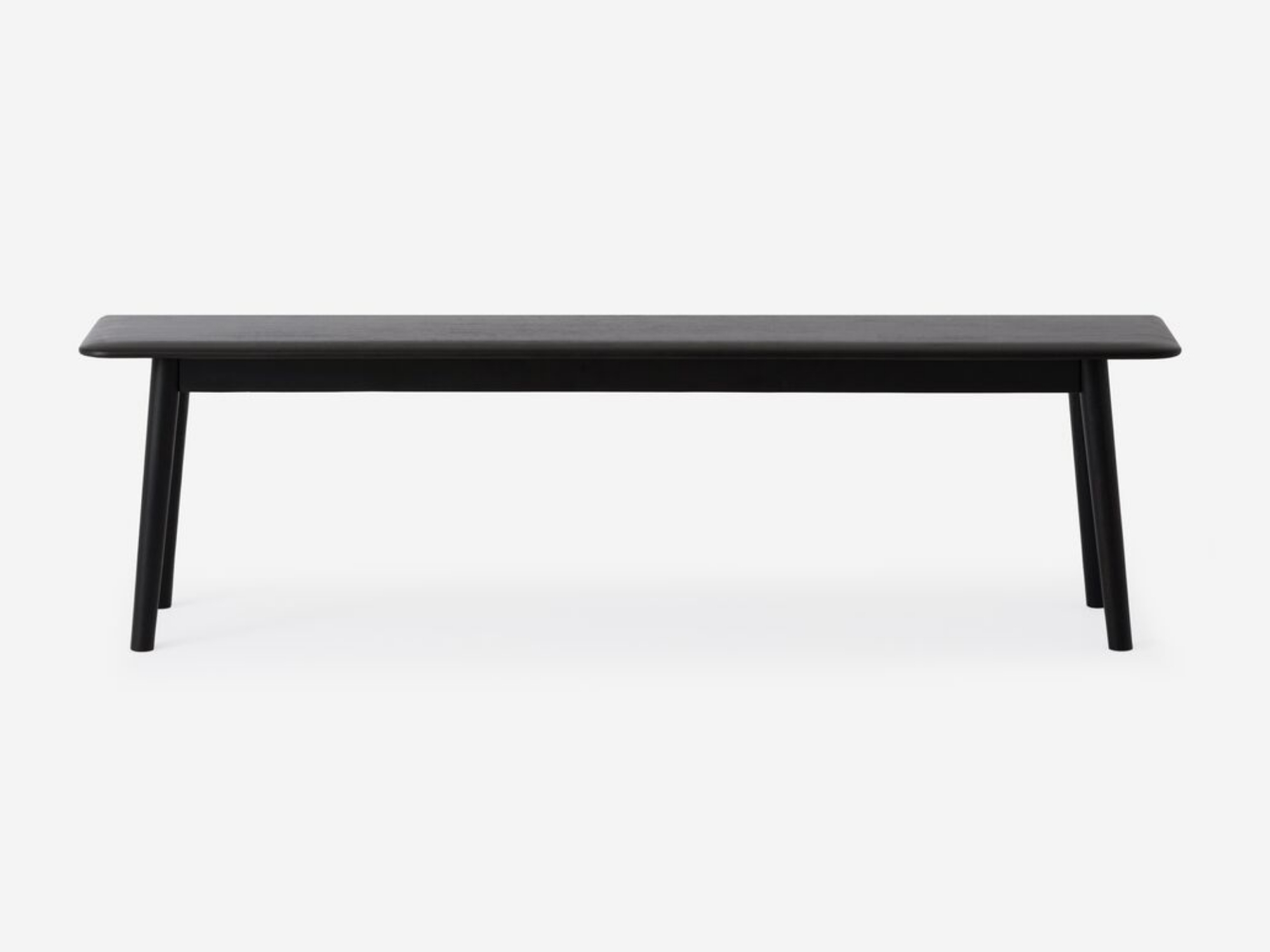 Front view of Kacia large dining bench in black